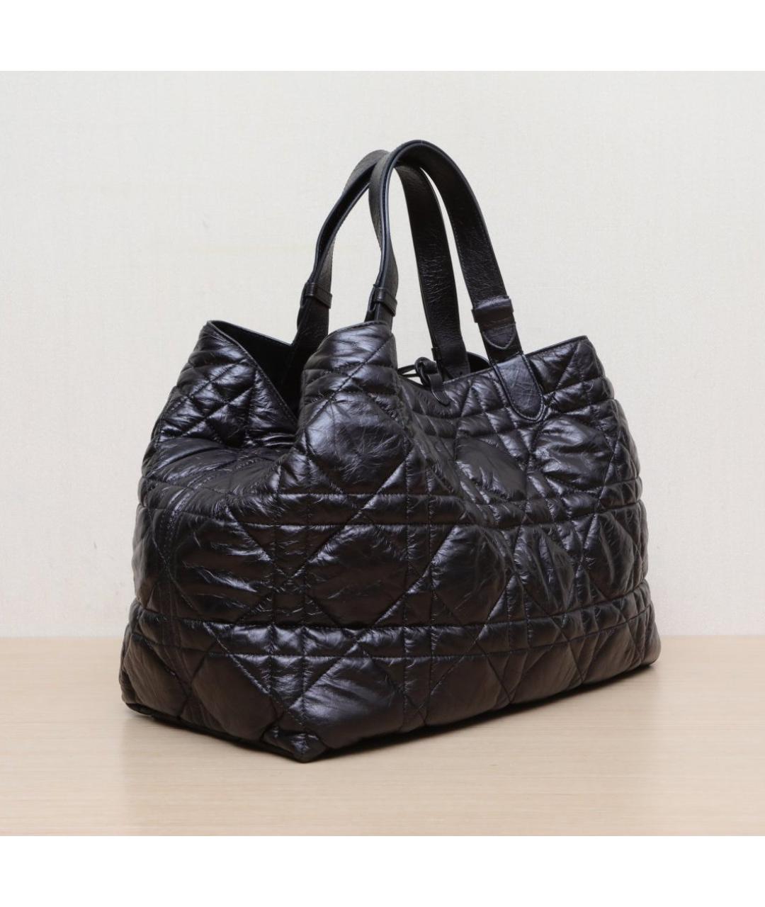 CHRISTIAN DIOR Черная кожаная сумка с короткими ручками, фото 6