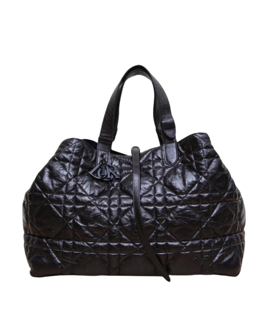 CHRISTIAN DIOR Черная кожаная сумка с короткими ручками, фото 1