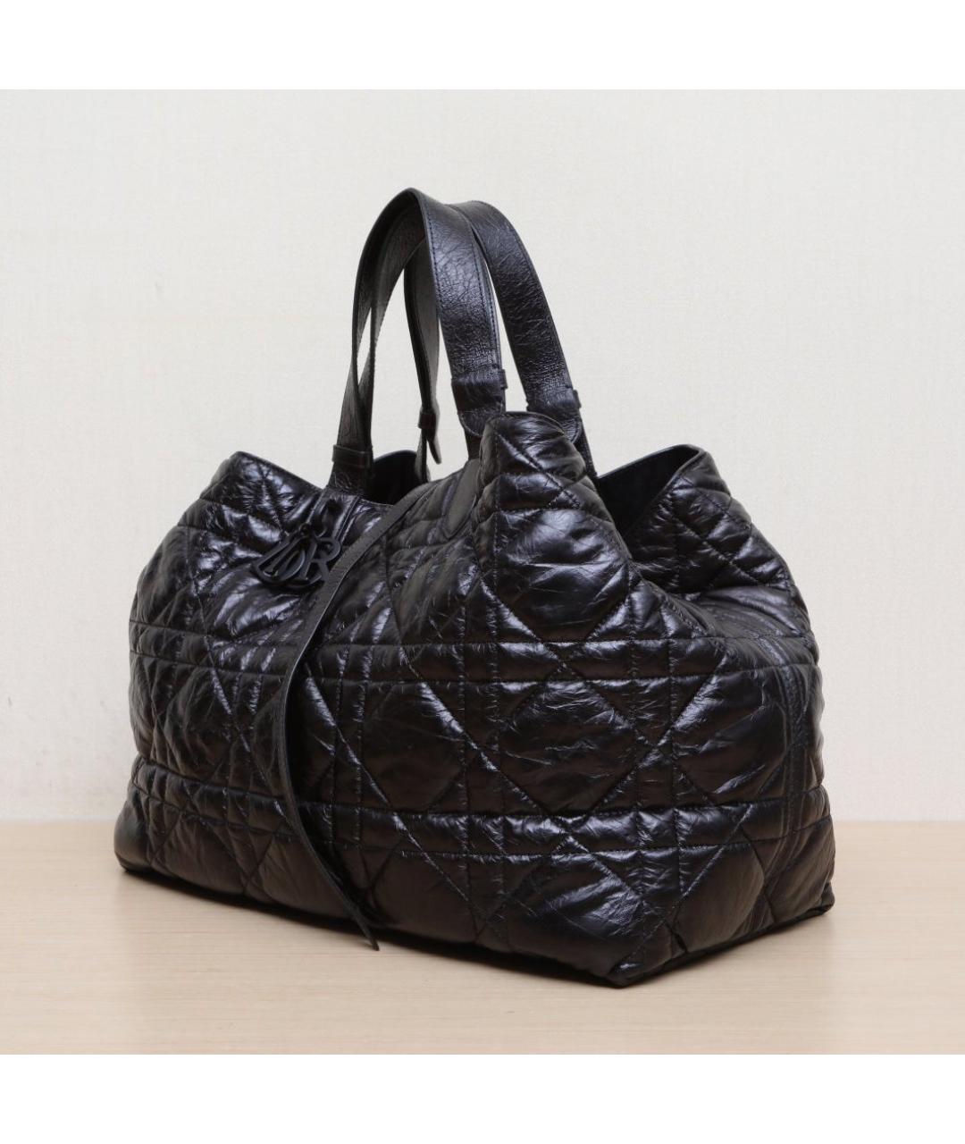 CHRISTIAN DIOR Черная кожаная сумка с короткими ручками, фото 4