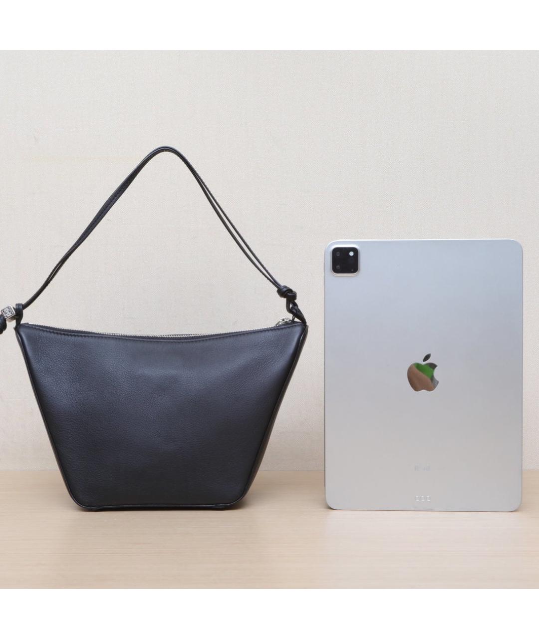 LOEWE Черная кожаная сумка с короткими ручками, фото 7