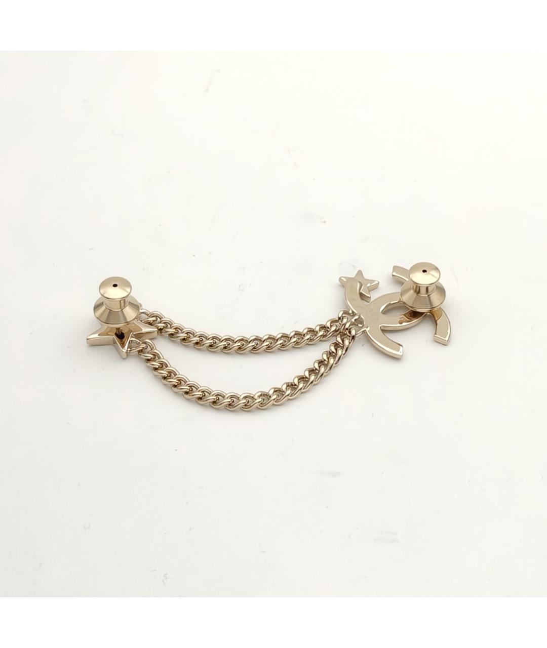 CHANEL Золотая металлическая булавка / брошь, фото 5