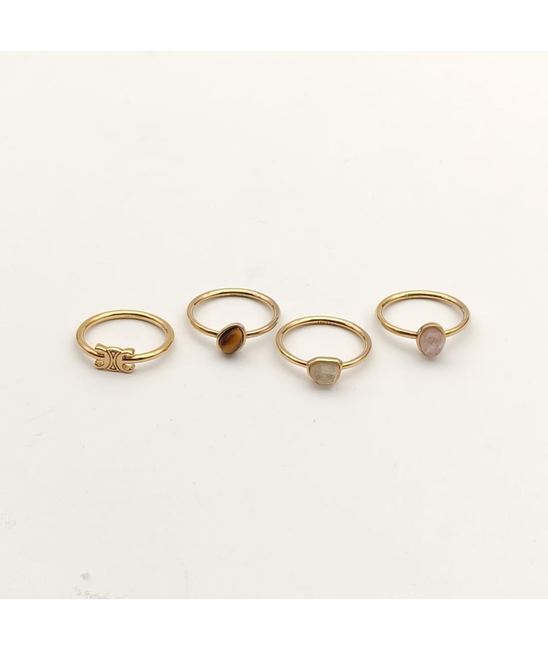 CELINE Золотое металлическое кольцо, фото 3