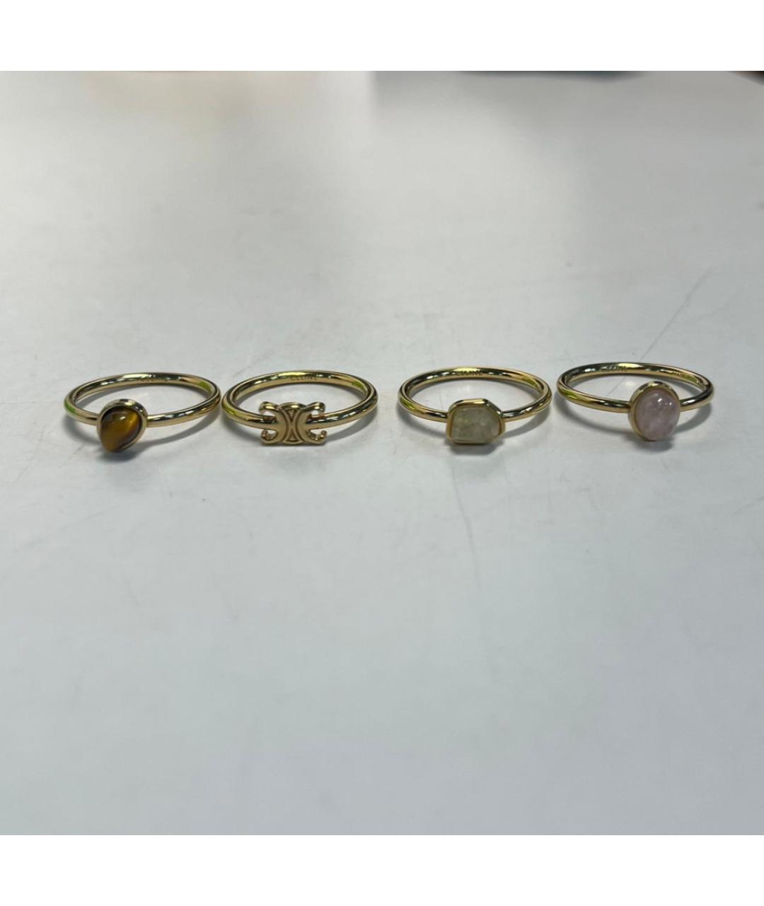 CELINE Золотое металлическое кольцо, фото 6