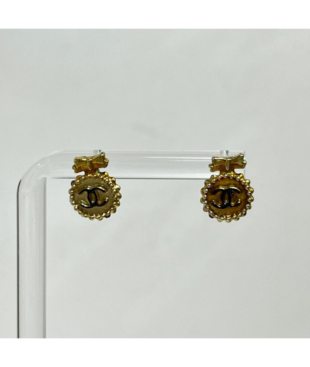CHANEL Золотые металлические серьги, фото 7