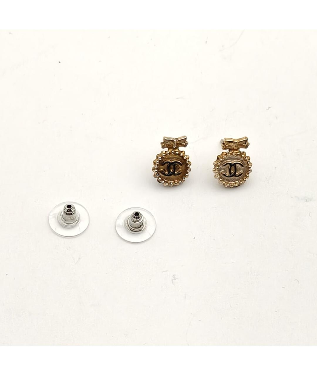 CHANEL Золотые металлические серьги, фото 2
