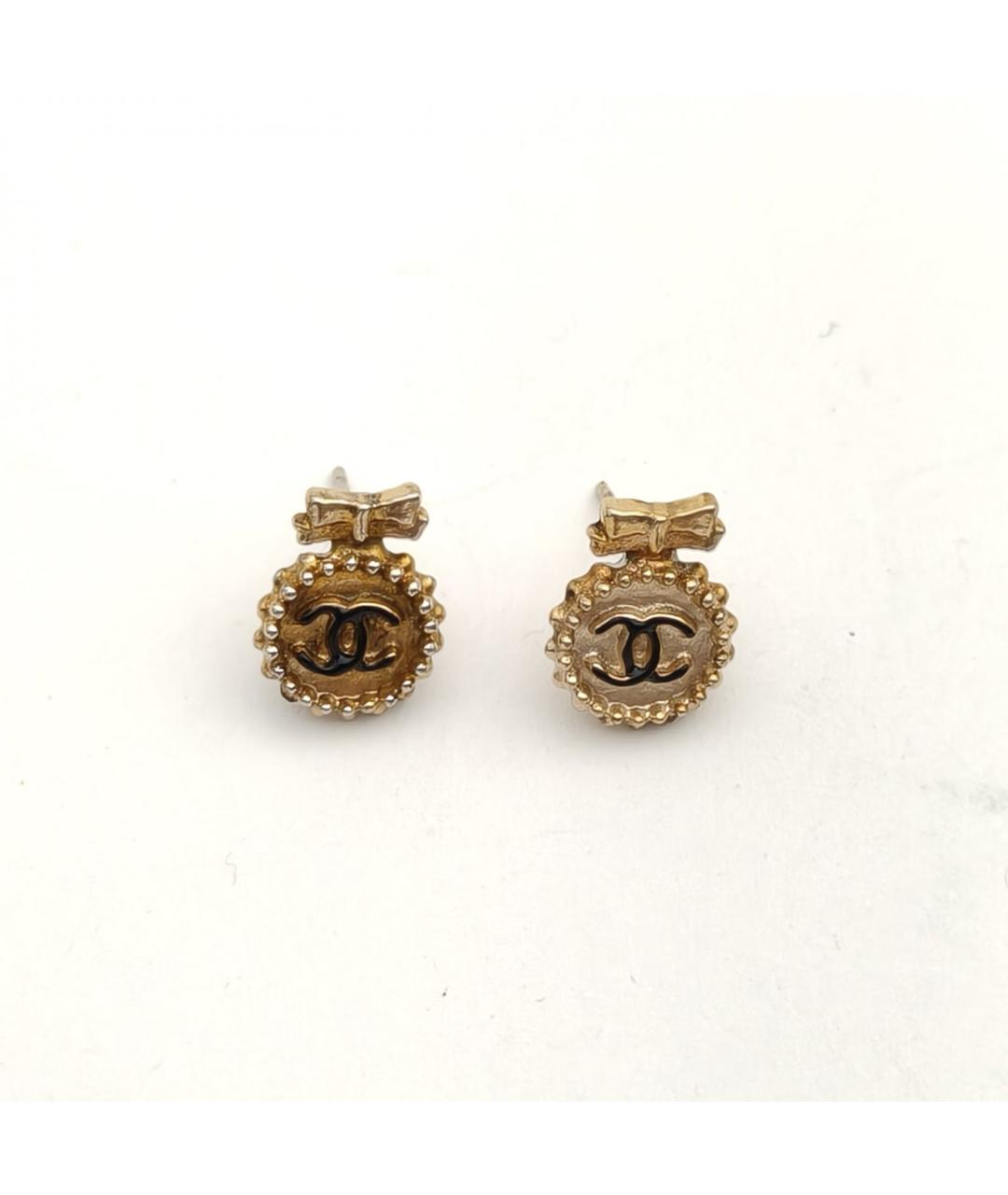 CHANEL Золотые металлические серьги, фото 4