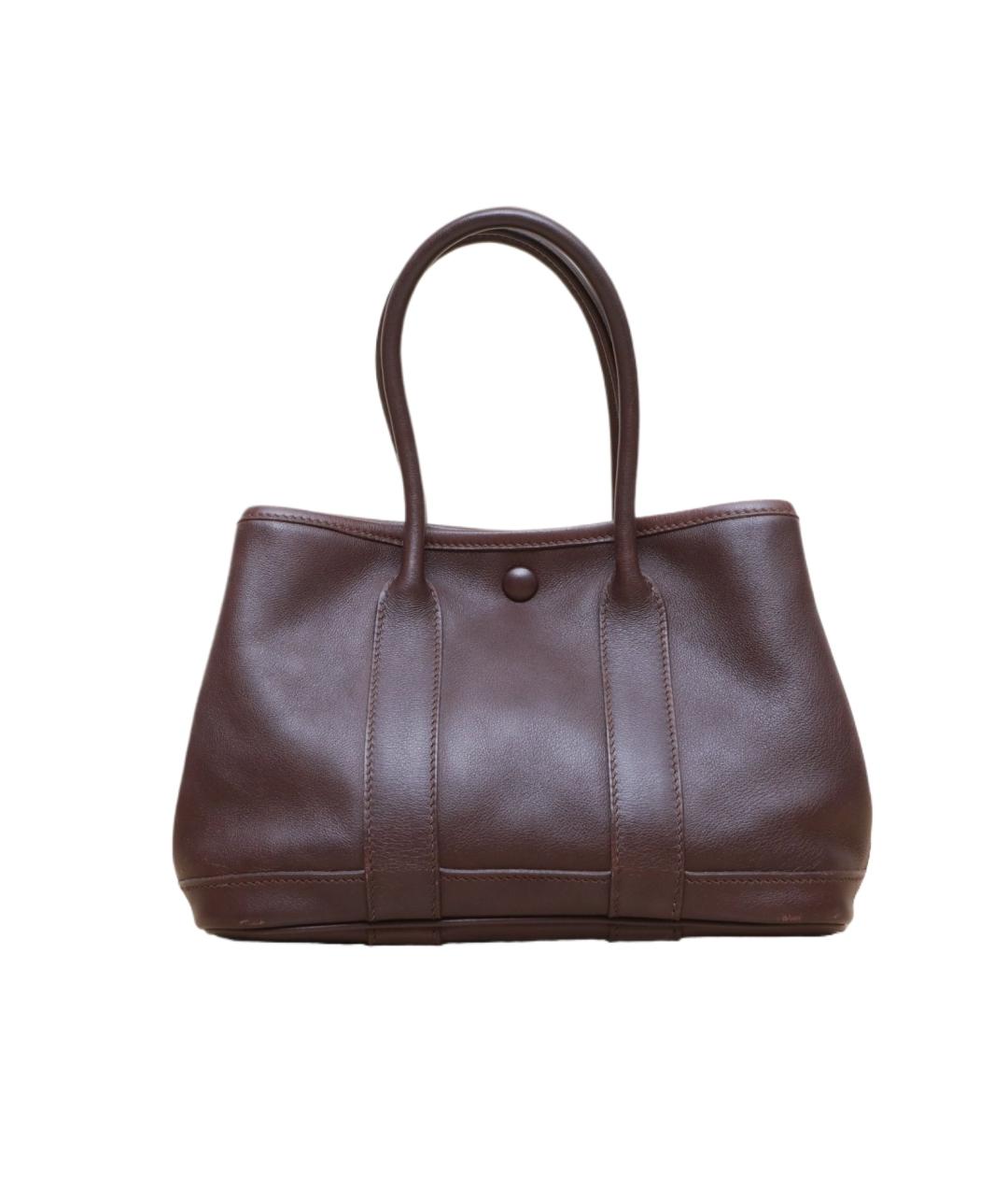 HERMES Коричневая сумка с короткими ручками, фото 10