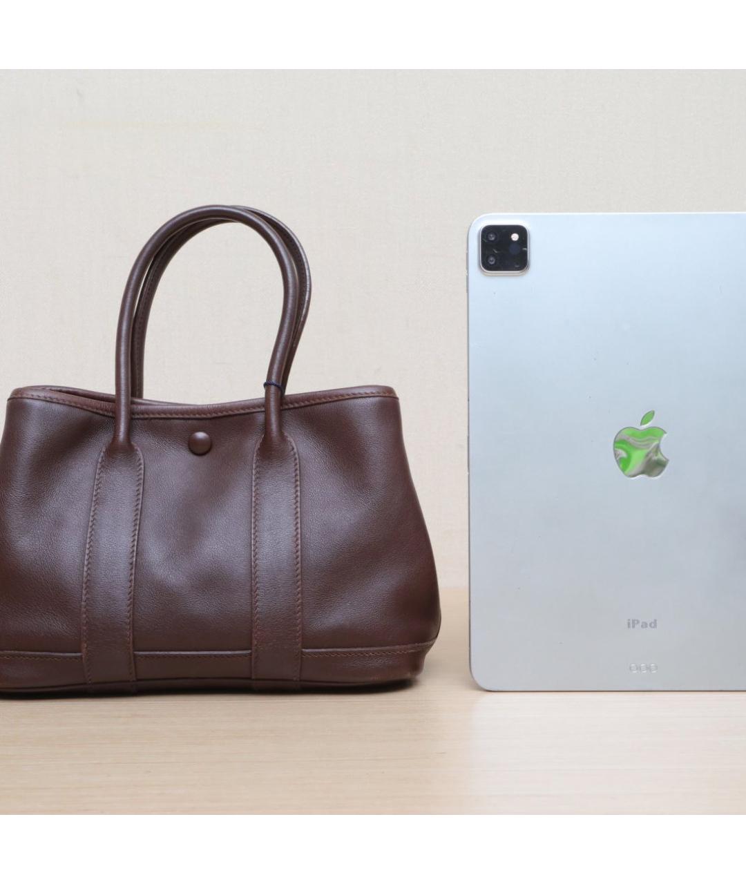 HERMES Коричневая сумка с короткими ручками, фото 7