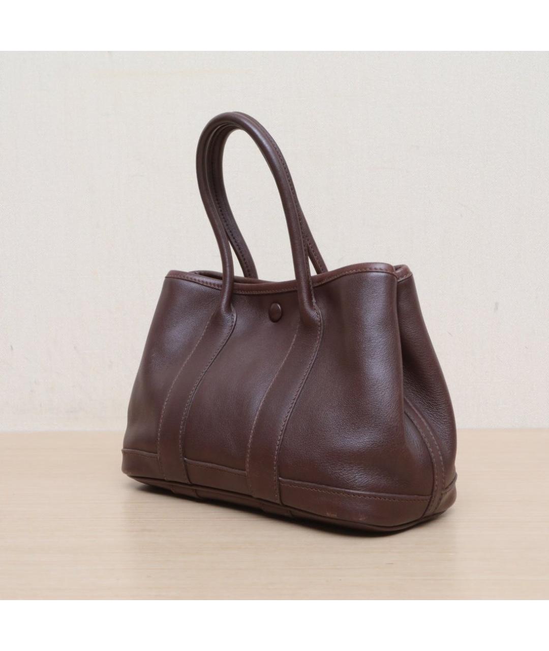 HERMES Коричневая сумка с короткими ручками, фото 4