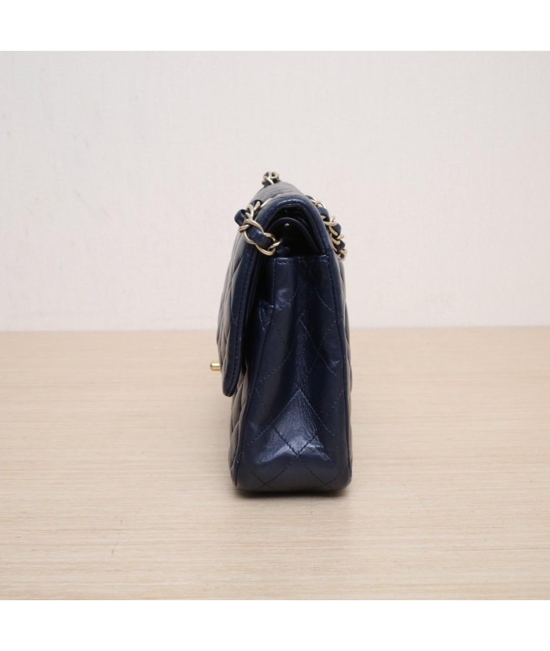 CHANEL Темно-синяя кожаная сумка через плечо, фото 5