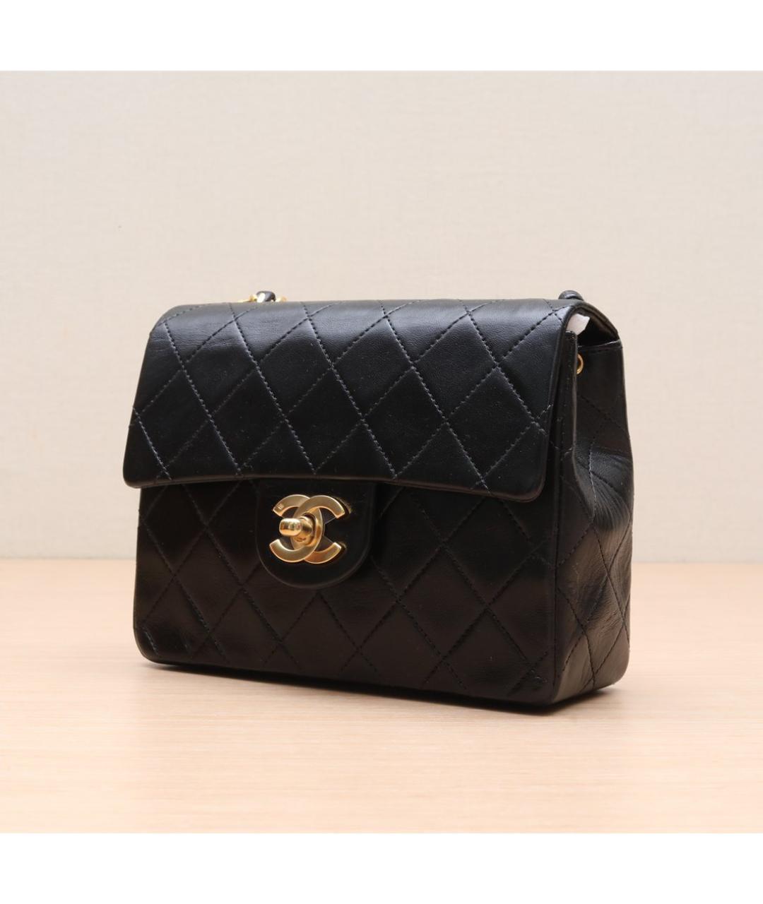 CHANEL Черная кожаная сумка через плечо, фото 4