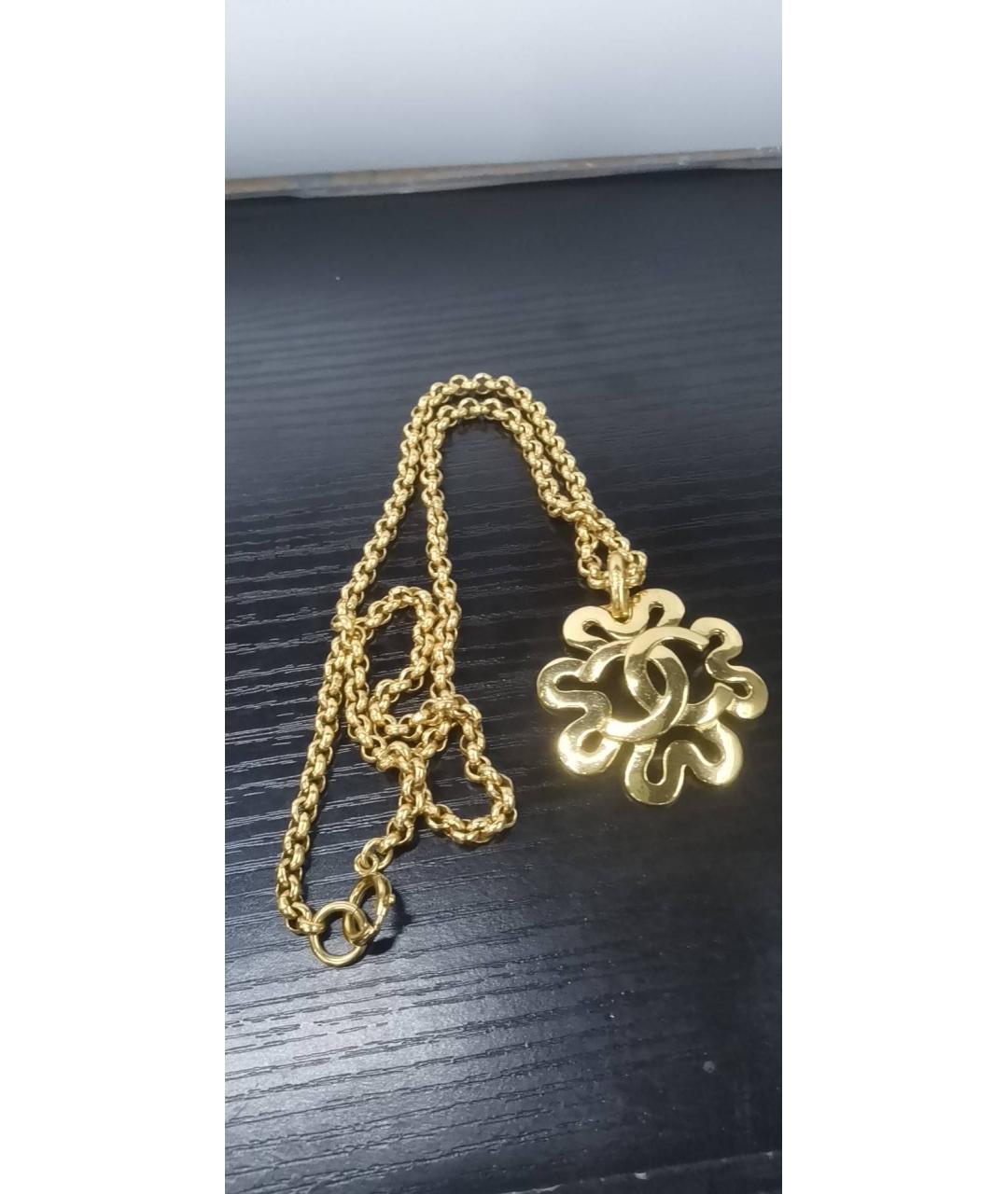 CHANEL Золотая металлическая подвеска, фото 8