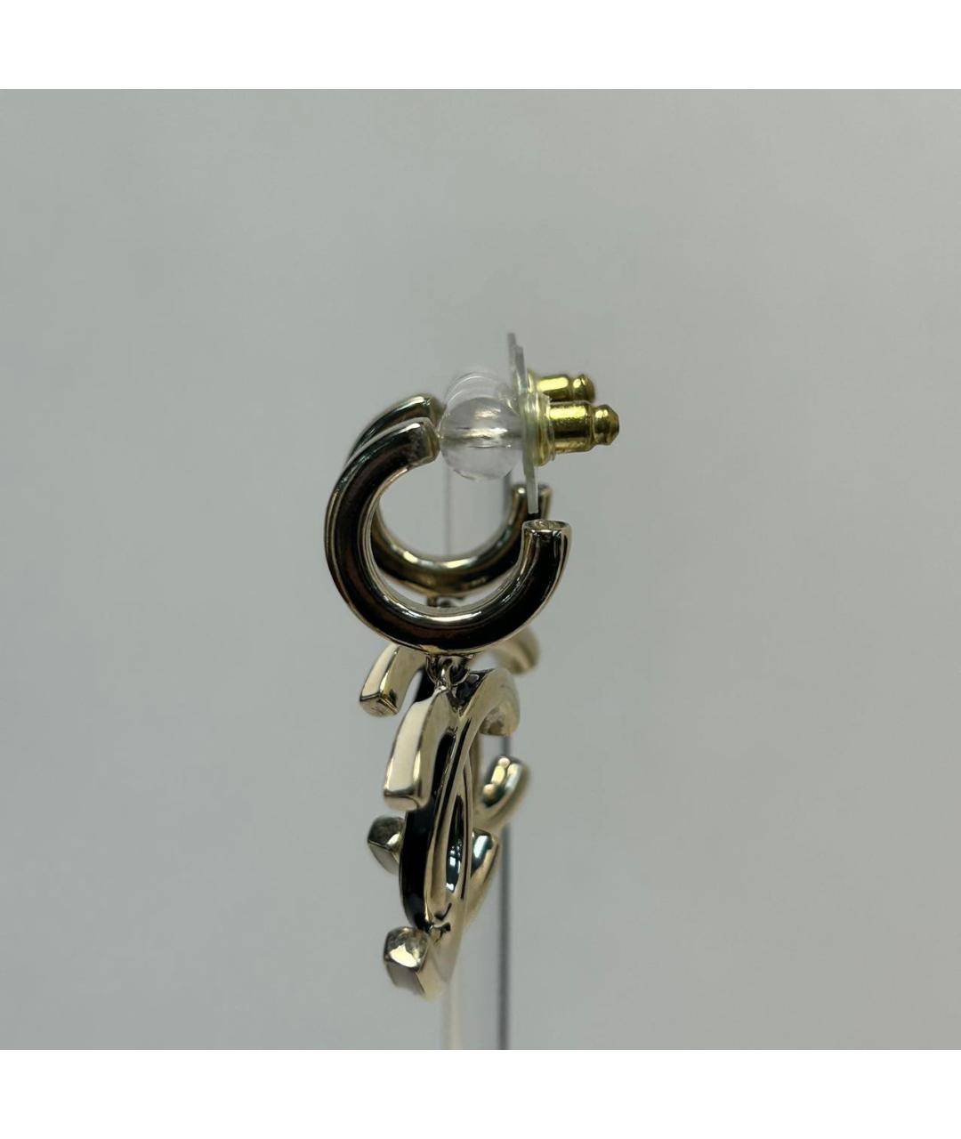 CHANEL Золотые металлические серьги, фото 3