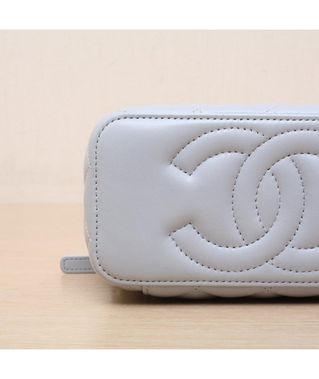 CHANEL Серая кожаная сумка через плечо, фото 9