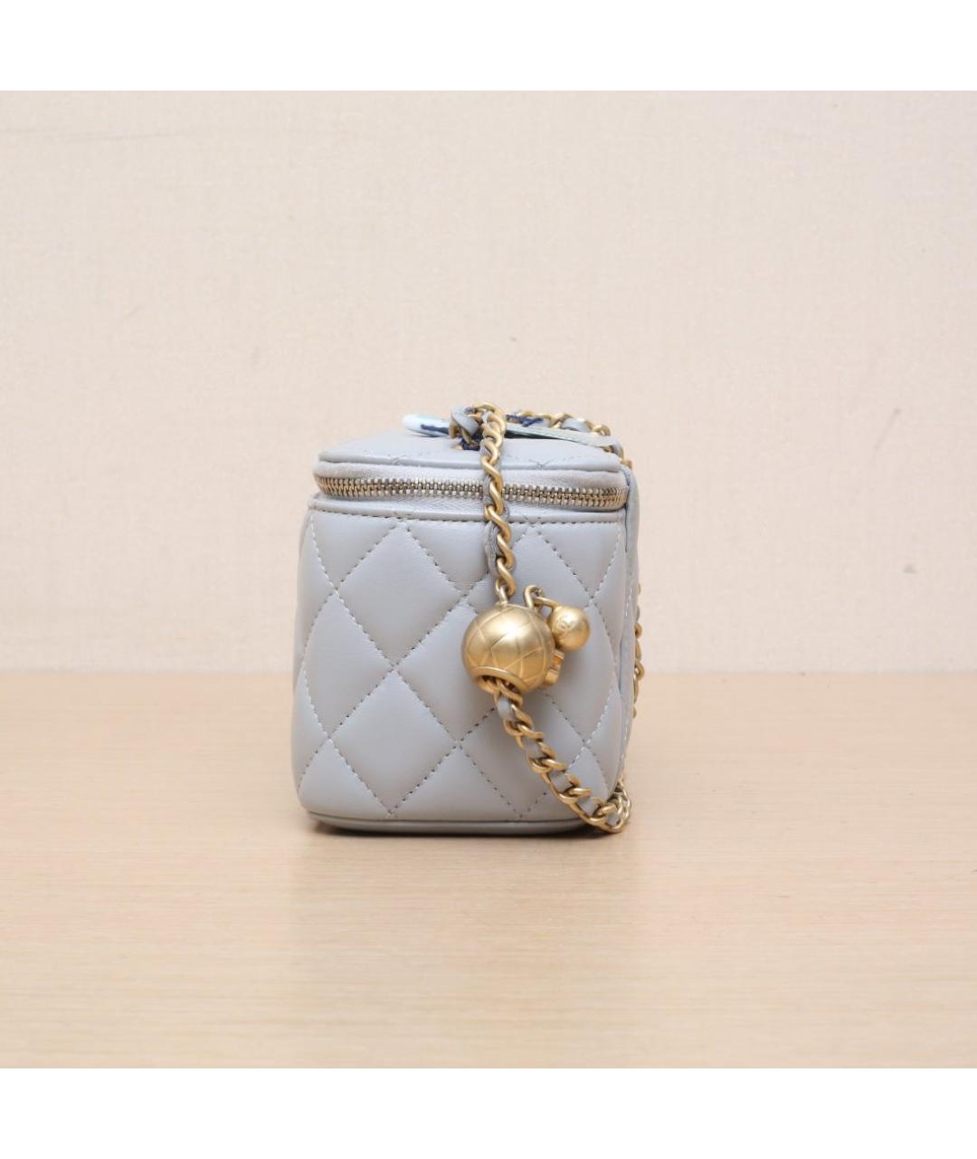 CHANEL Серая кожаная сумка через плечо, фото 5