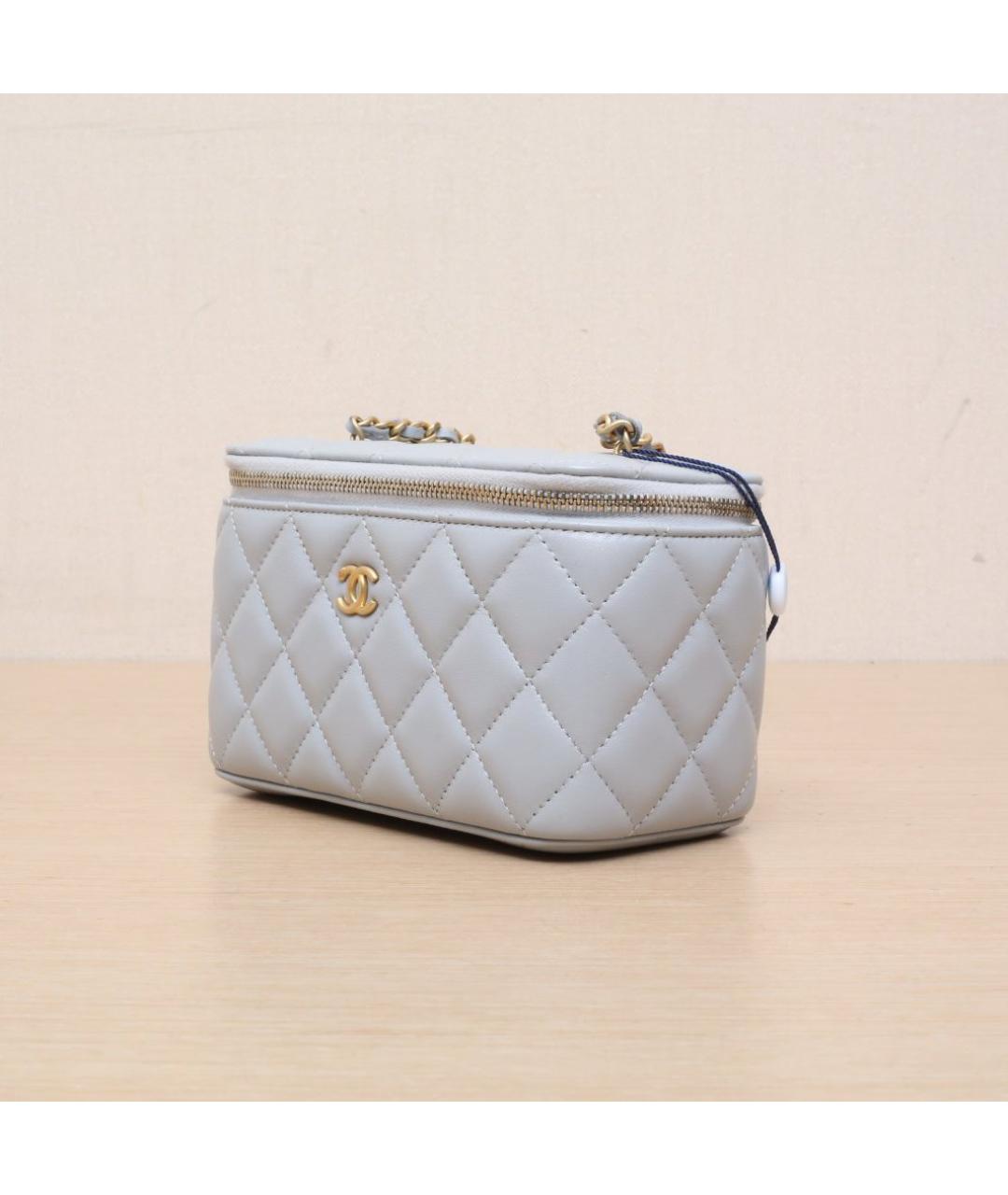 CHANEL Серая кожаная сумка через плечо, фото 4