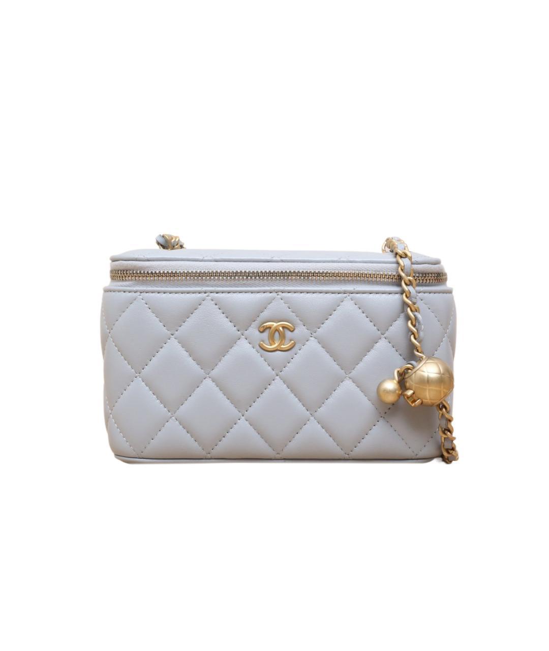 CHANEL Серая кожаная сумка через плечо, фото 10