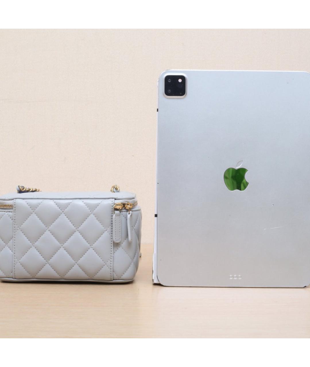 CHANEL Серая кожаная сумка через плечо, фото 7