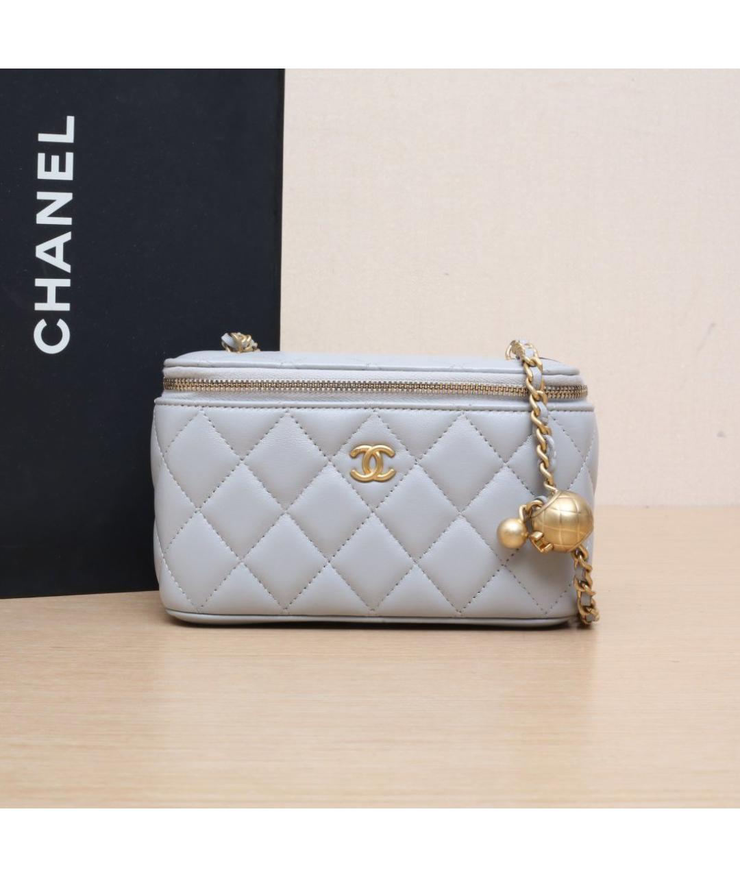 CHANEL Серая кожаная сумка через плечо, фото 2