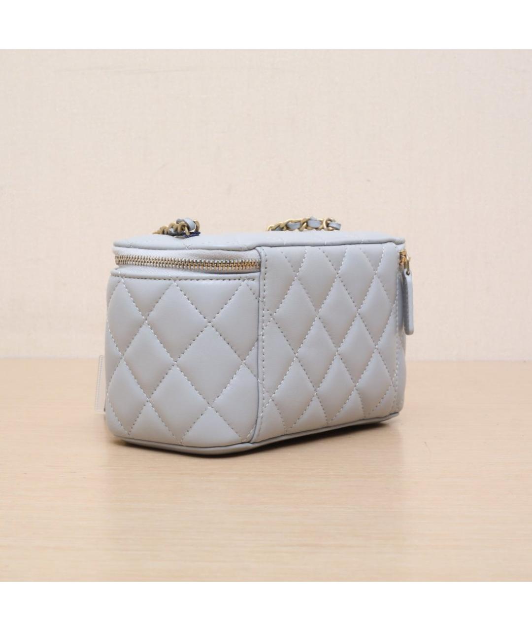 CHANEL Серая кожаная сумка через плечо, фото 6