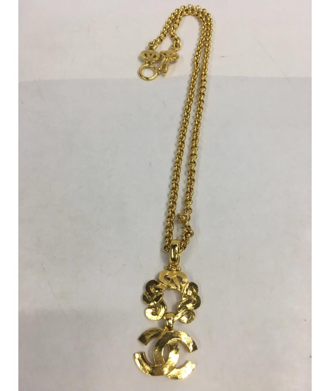 CHANEL Золотая металлическая подвеска, фото 8