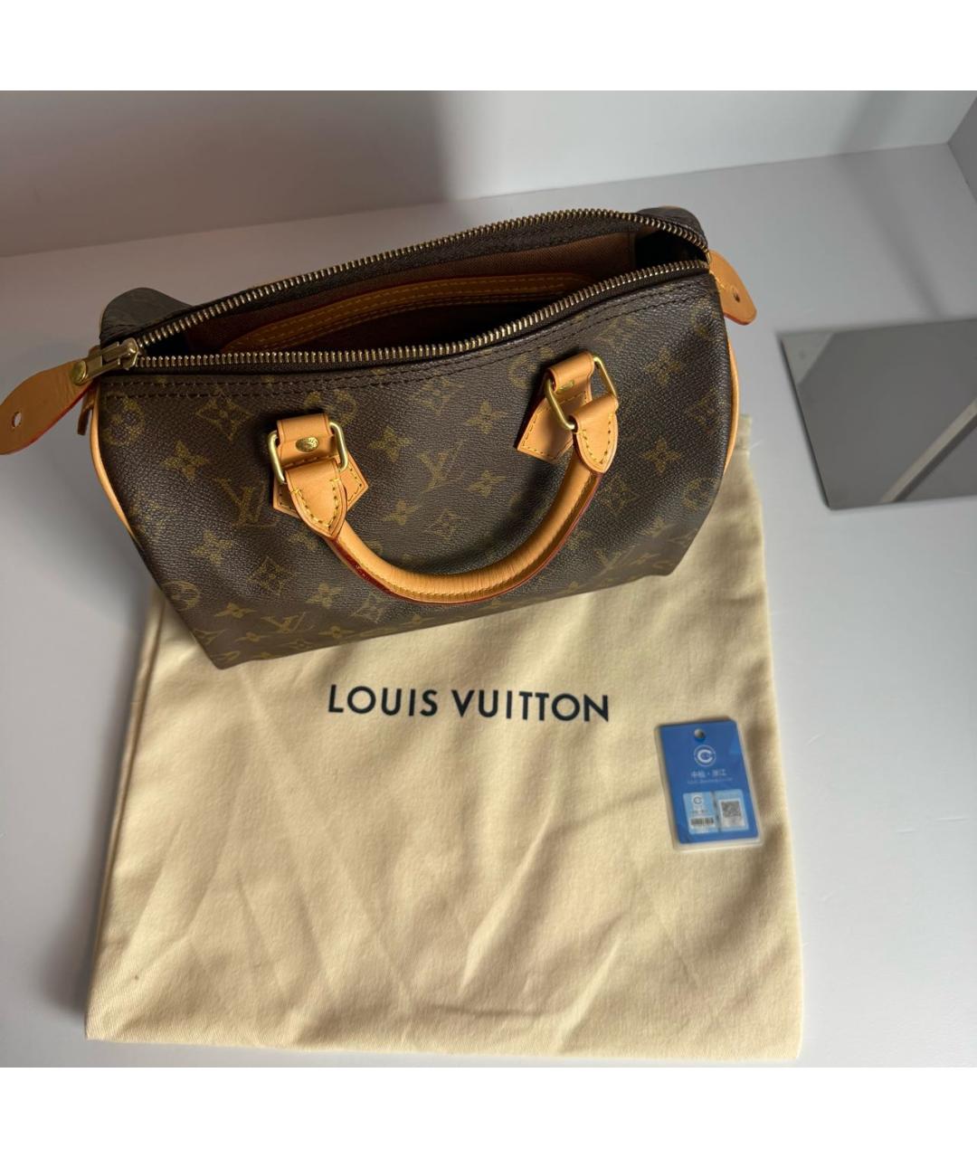 LOUIS VUITTON Коричневая сумка с короткими ручками, фото 8