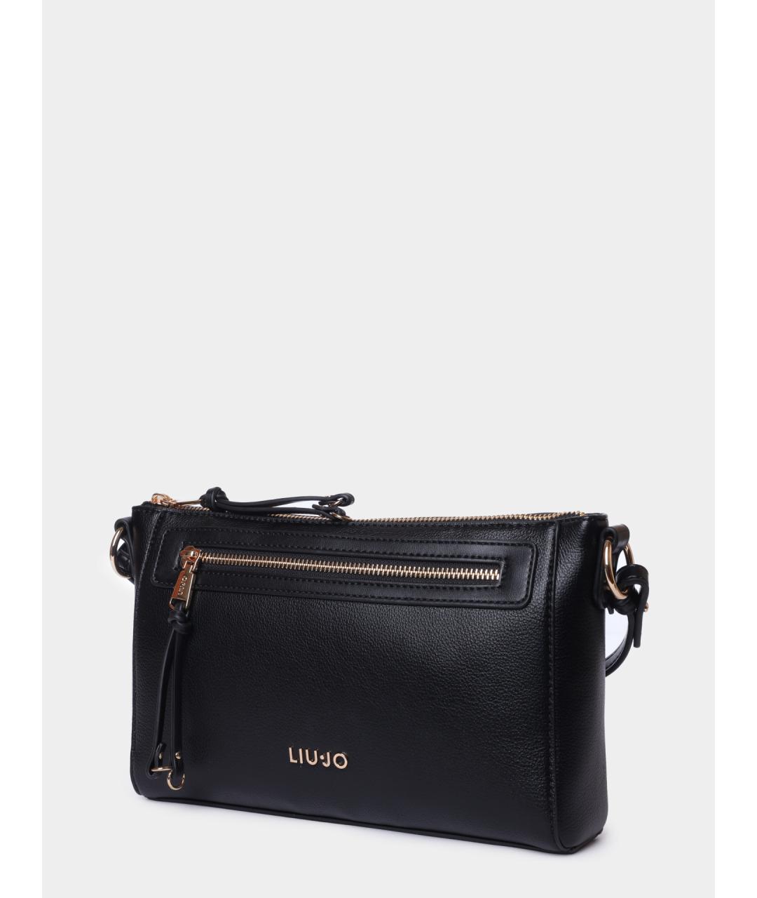 LIU JO Черная сумка через плечо из искусственной кожи, фото 4