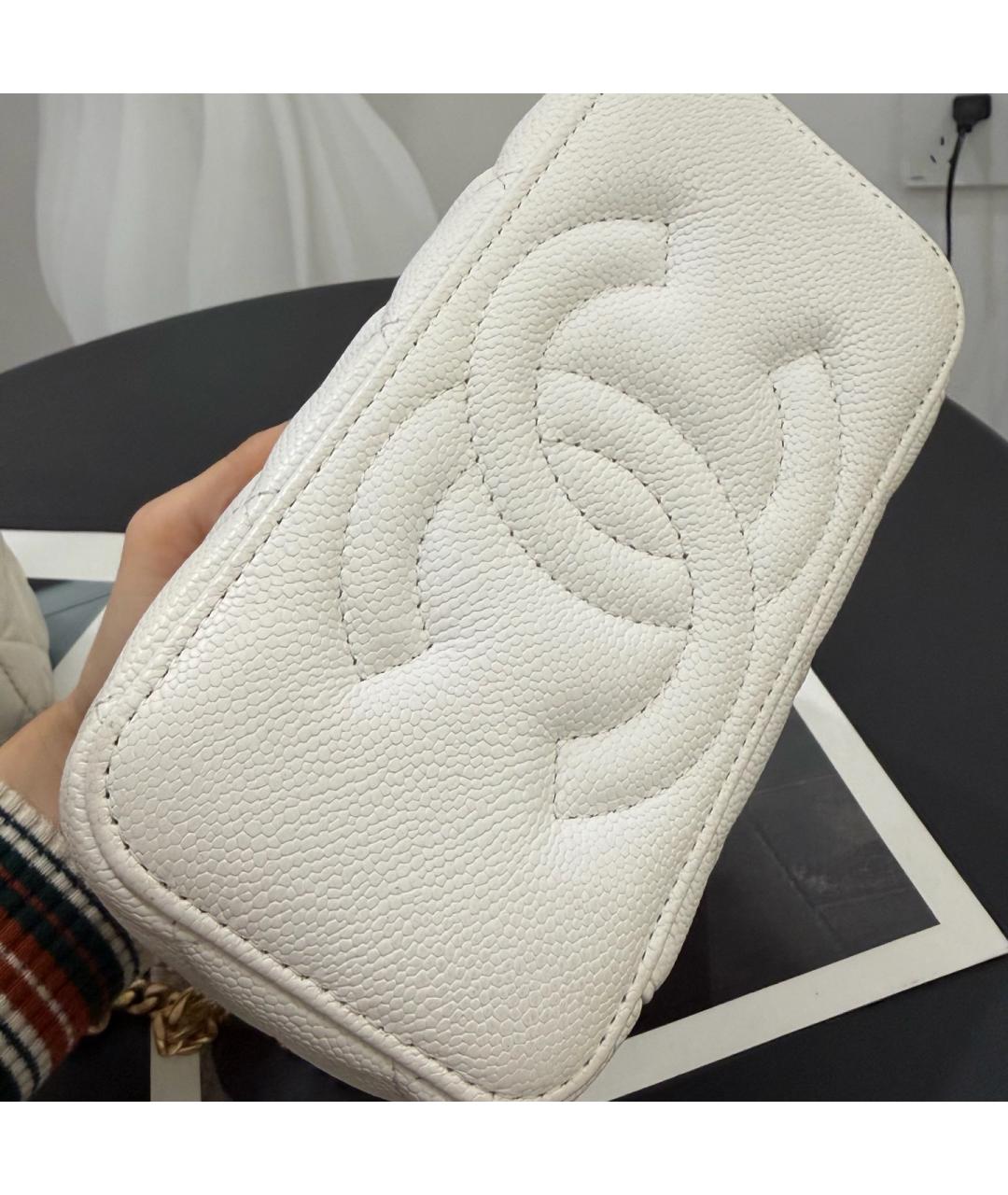 CHANEL Белая кожаная сумка через плечо, фото 8