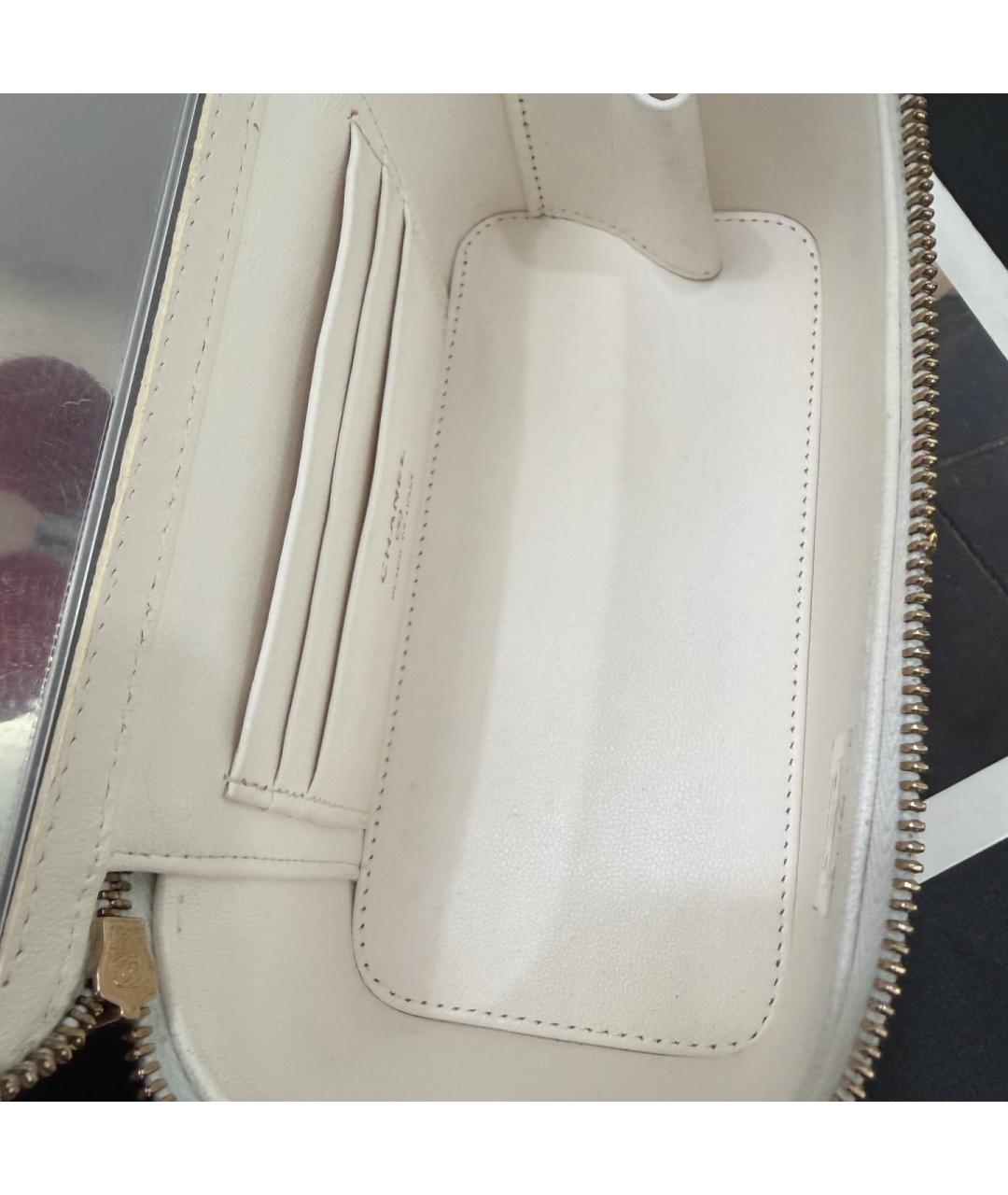 CHANEL Белая кожаная сумка через плечо, фото 7