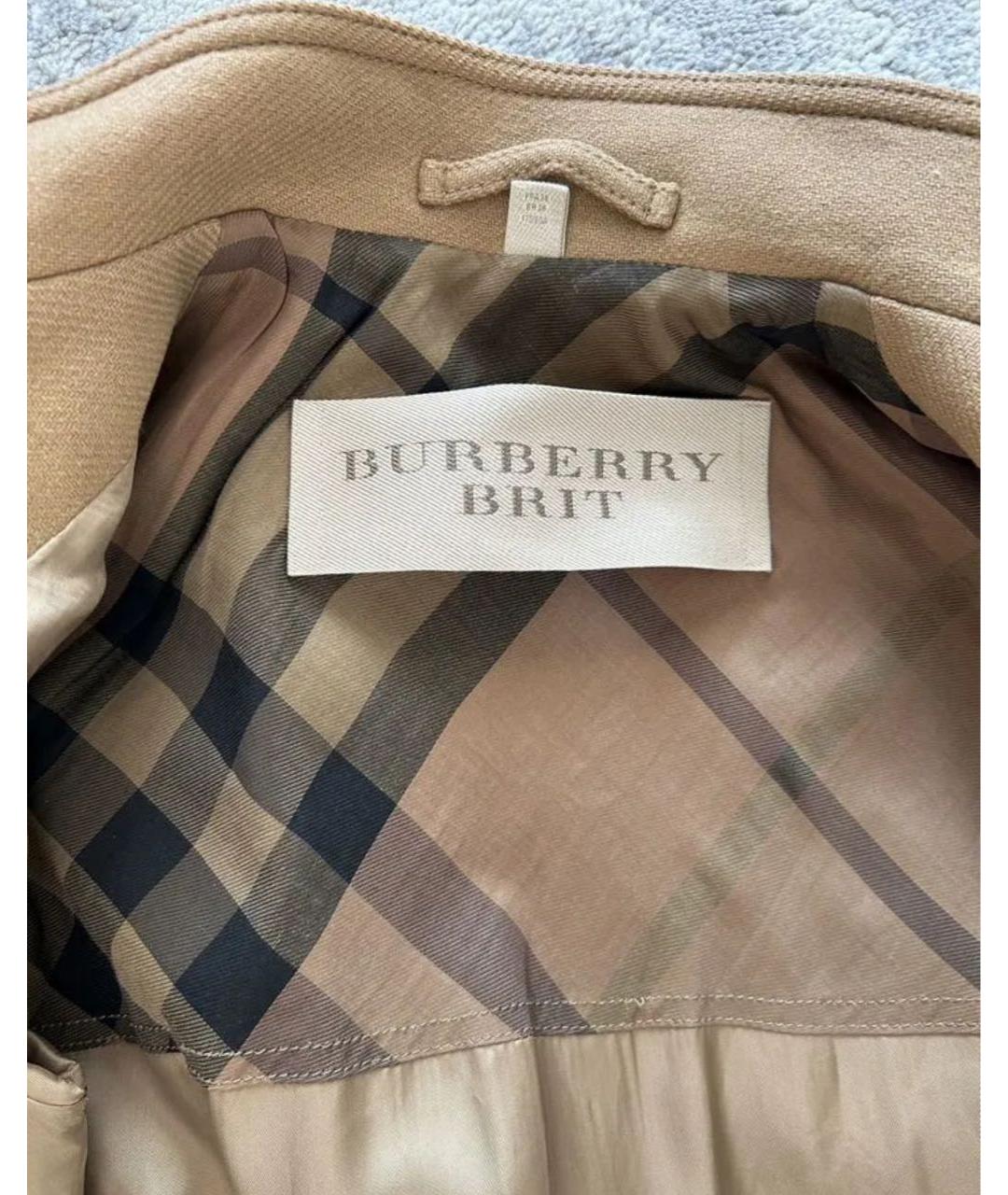 BURBERRY Бежевое шерстяное пальто, фото 3