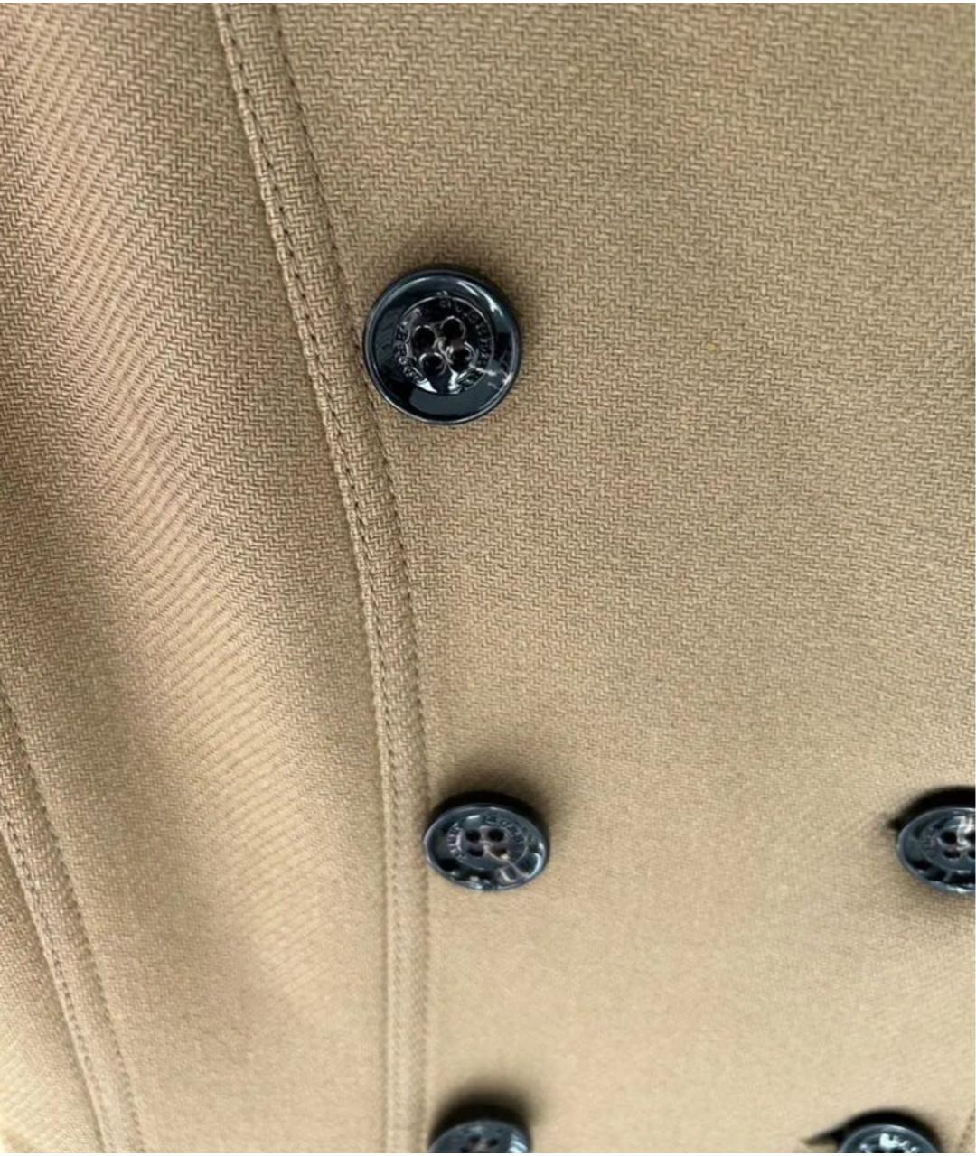 BURBERRY Бежевое шерстяное пальто, фото 4