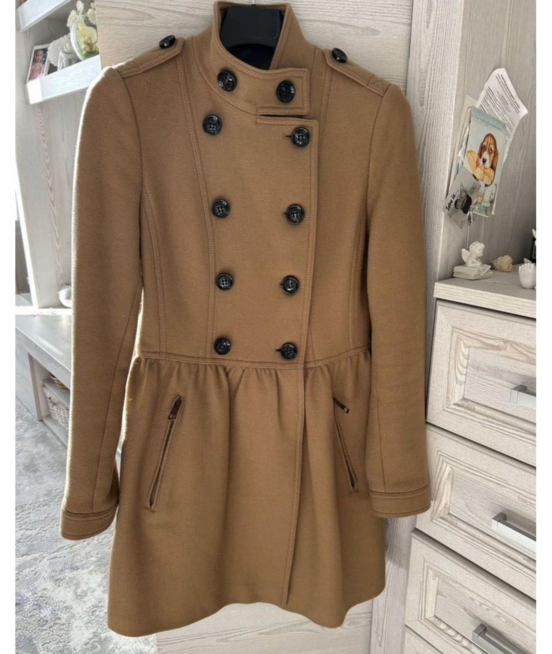 BURBERRY Бежевое шерстяное пальто, фото 7