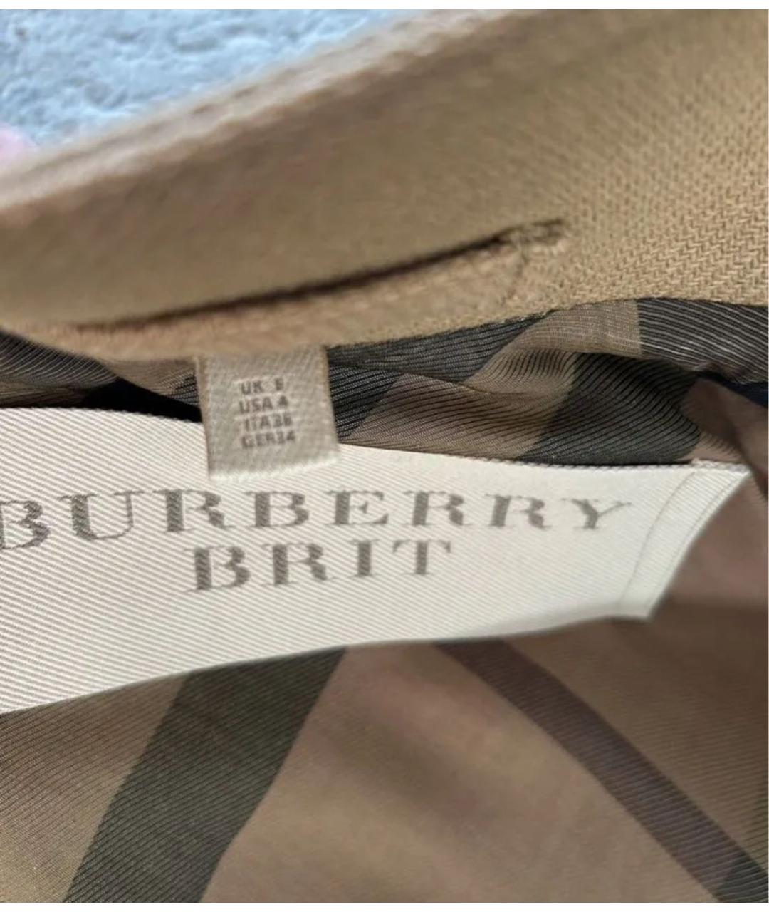 BURBERRY Бежевое шерстяное пальто, фото 5
