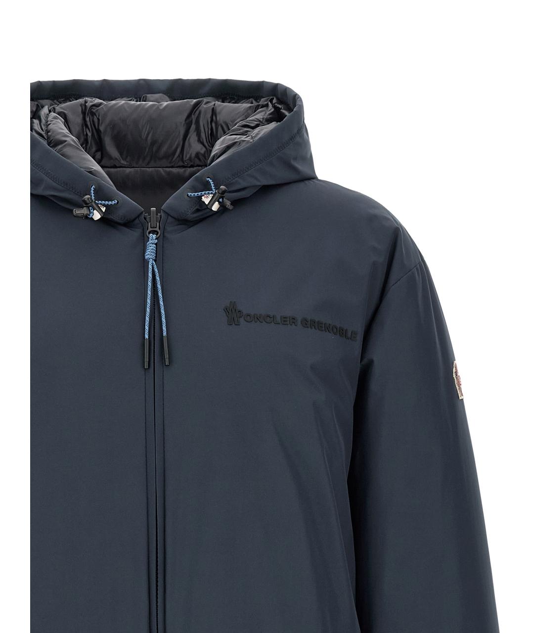 MONCLER GRENOBLE Темно-синий полиамидовый пуховик, фото 4
