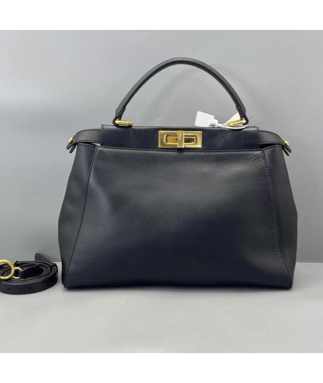 FENDI Черная кожаная сумка через плечо, фото 2