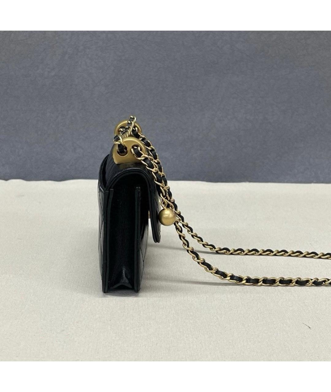 CHANEL Черная кожаная сумка через плечо, фото 4