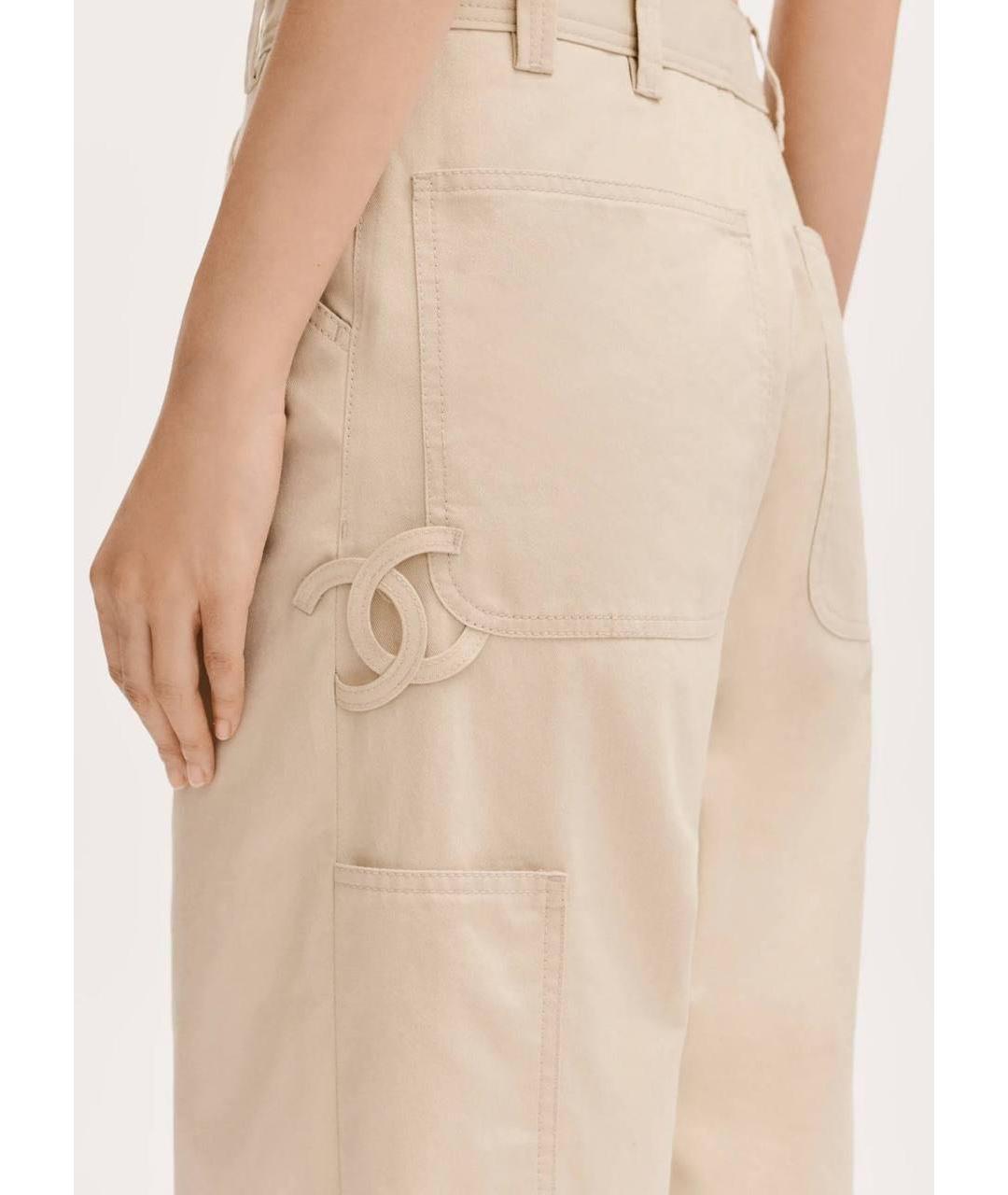 CHANEL Бежевые прямые джинсы, фото 3