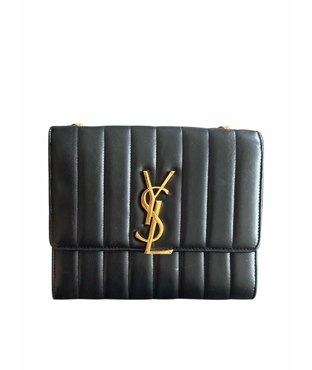 SAINT LAURENT Черная кожаная сумка через плечо, фото 1