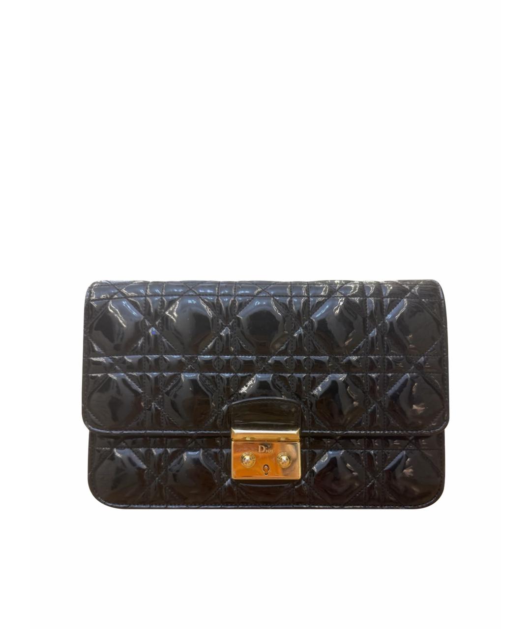 CHRISTIAN DIOR Черная сумка через плечо из лакированной кожи, фото 1