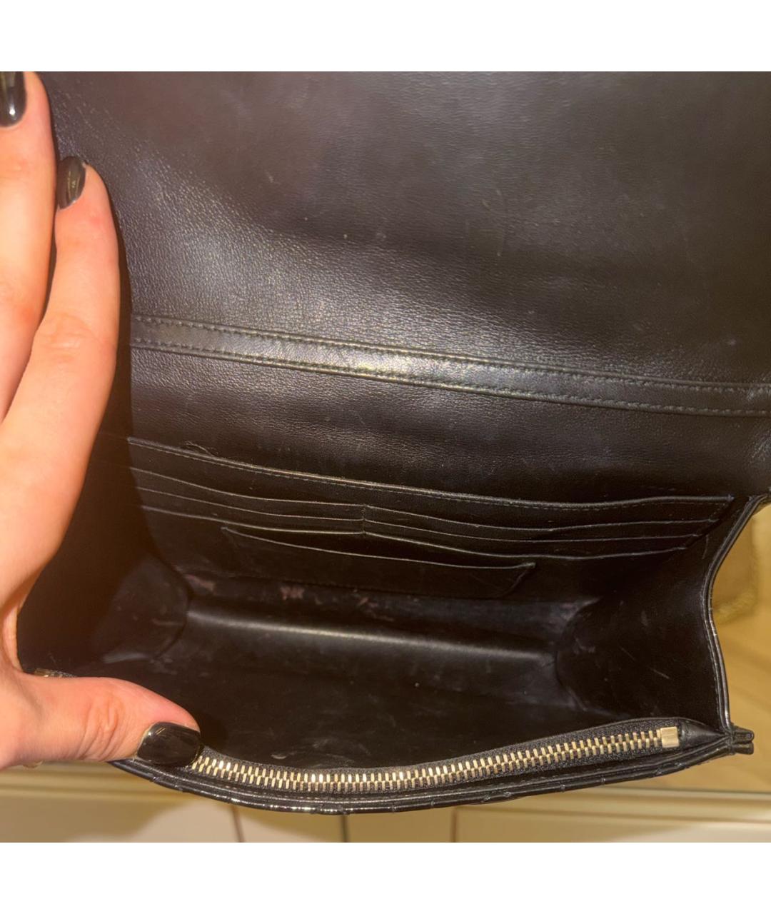 CHRISTIAN DIOR Черная сумка через плечо из лакированной кожи, фото 6