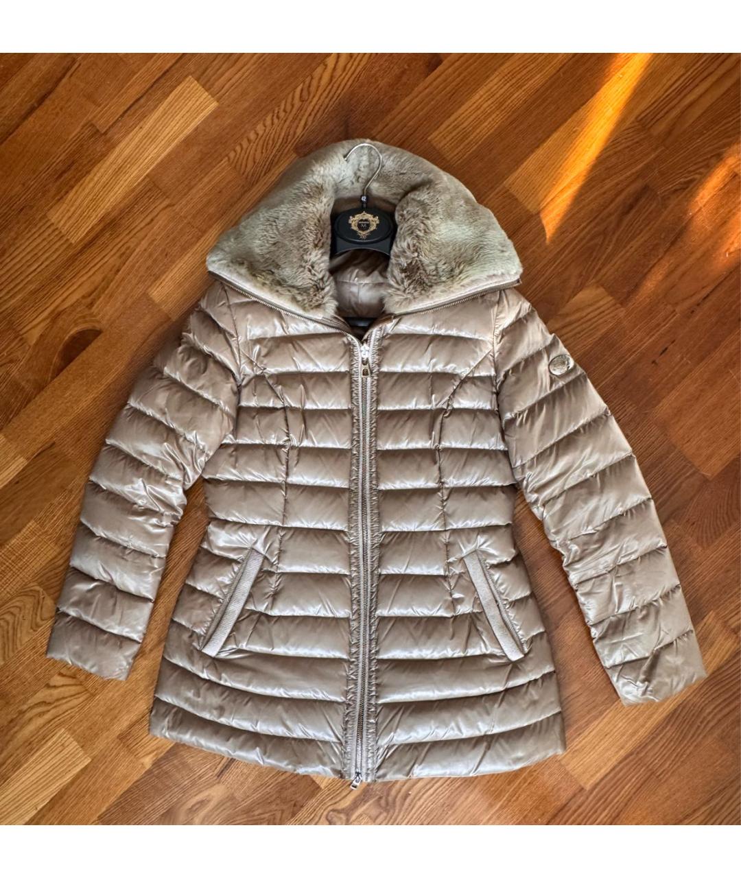 DIEGO M Золотой полиамидовый пуховик, фото 9