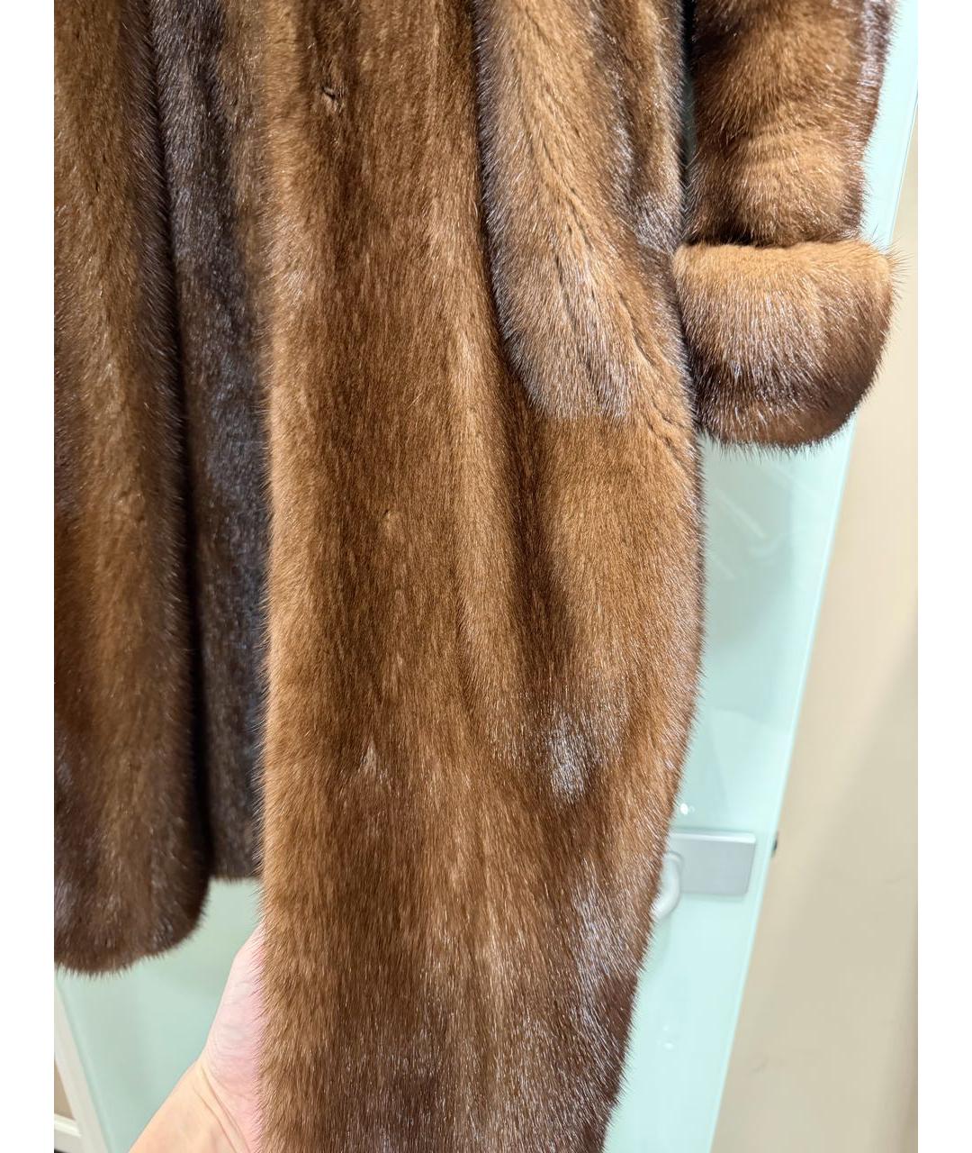 SAINT LAURENT Коричневая меховая шуба, фото 4