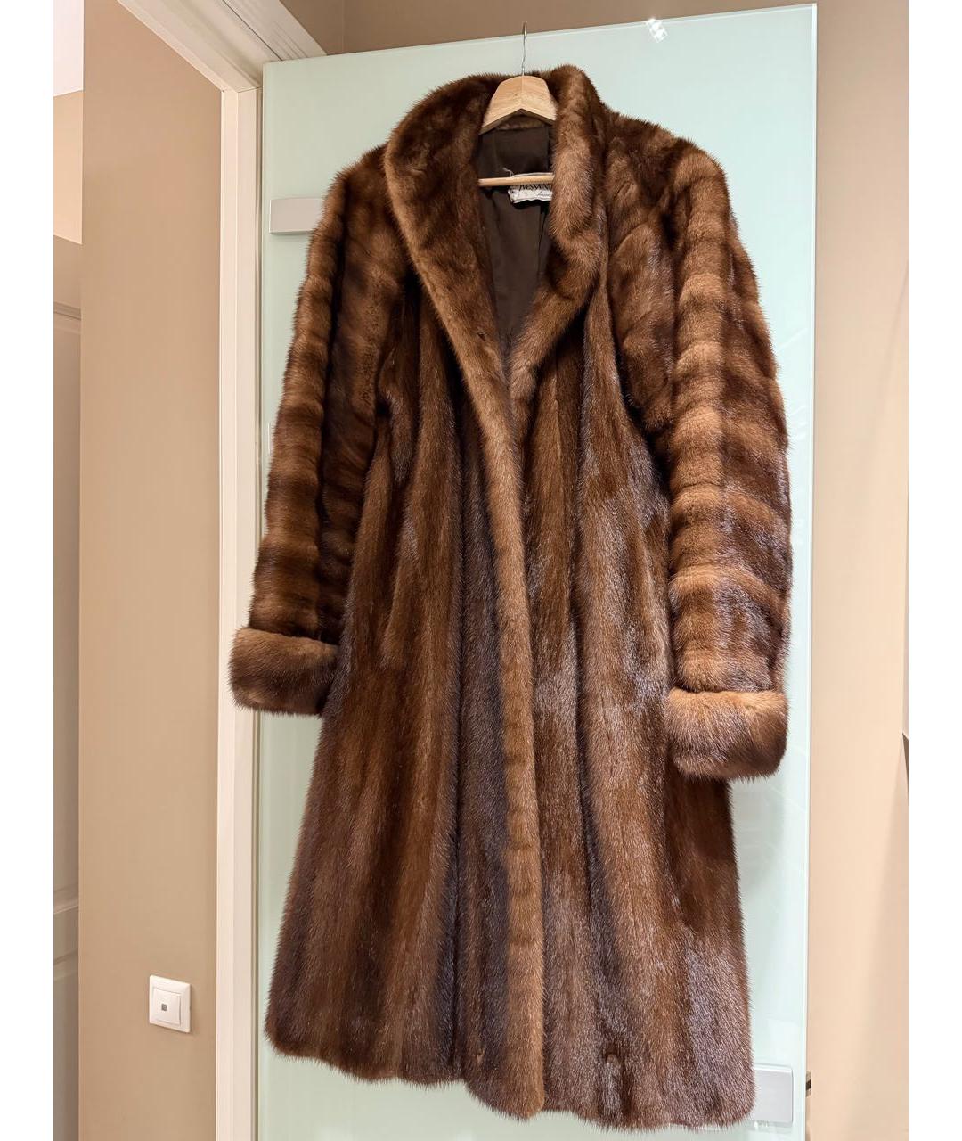 SAINT LAURENT Коричневая меховая шуба, фото 5