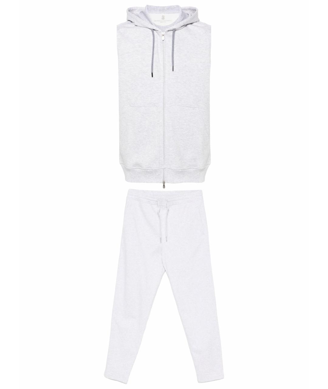 BRUNELLO CUCINELLI Серый хлопковый спортивный костюм, фото 1