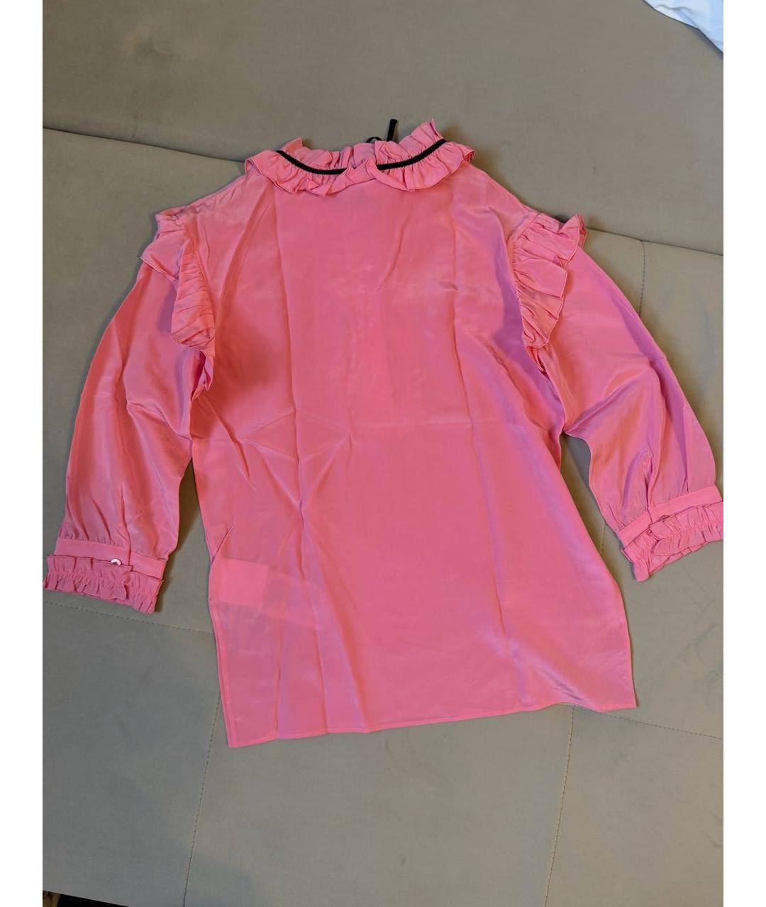 GUCCI Коралловая шелковая рубашка/блузка, фото 2