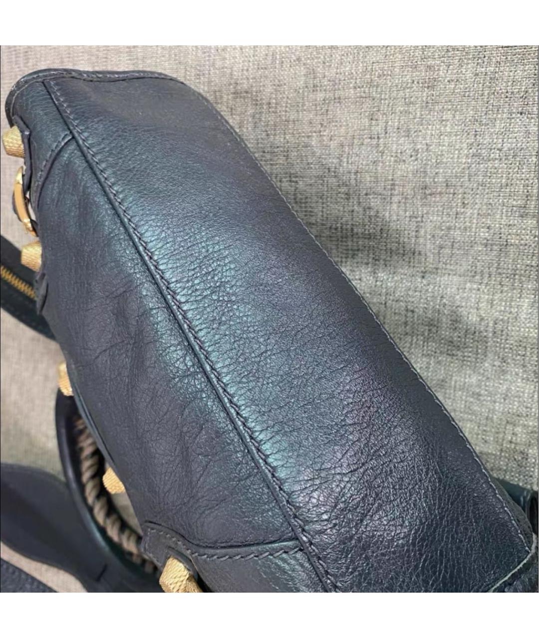 BALENCIAGA Черная кожаная сумка с короткими ручками, фото 3