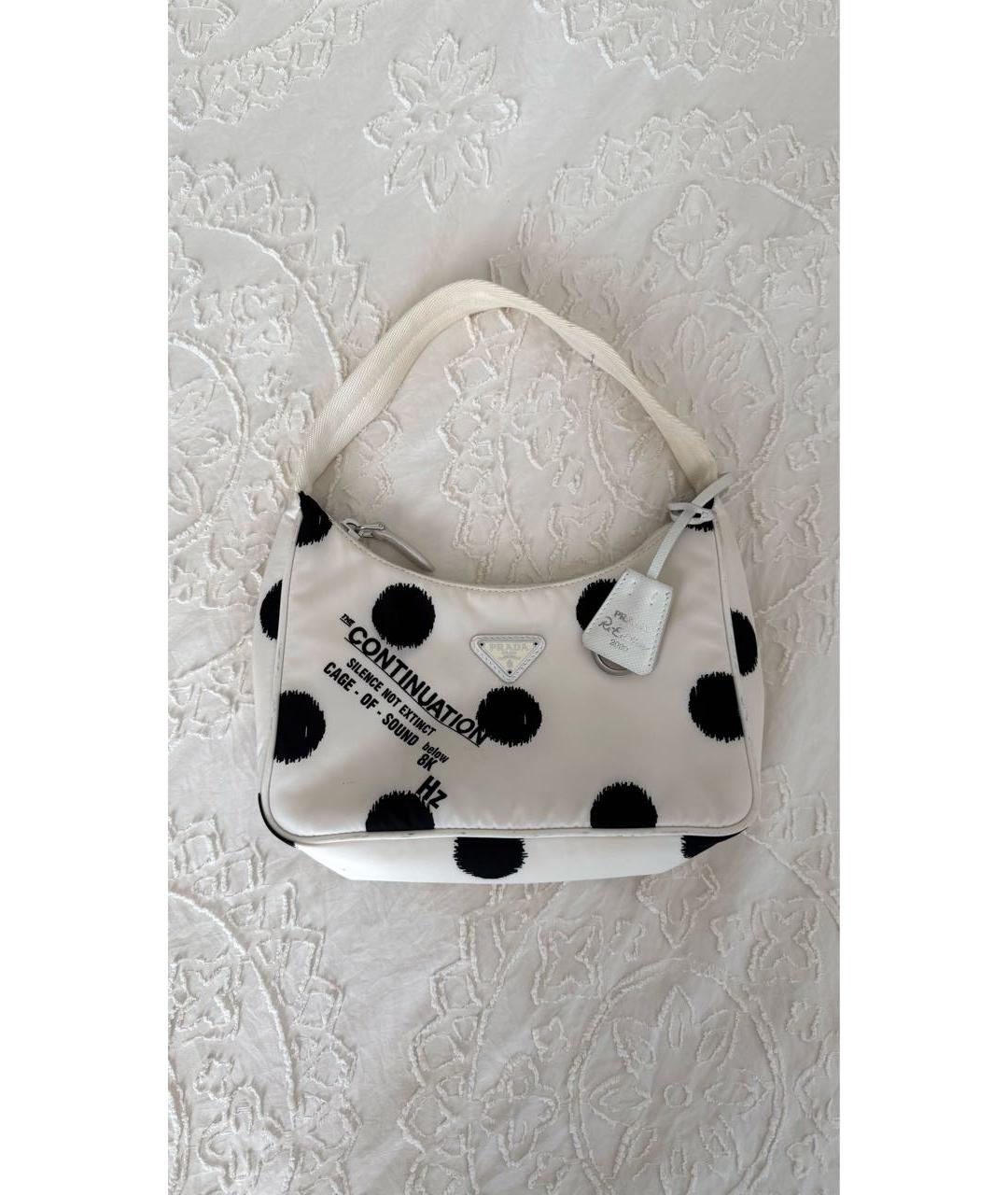 PRADA Белая синтетическая сумка с короткими ручками, фото 7