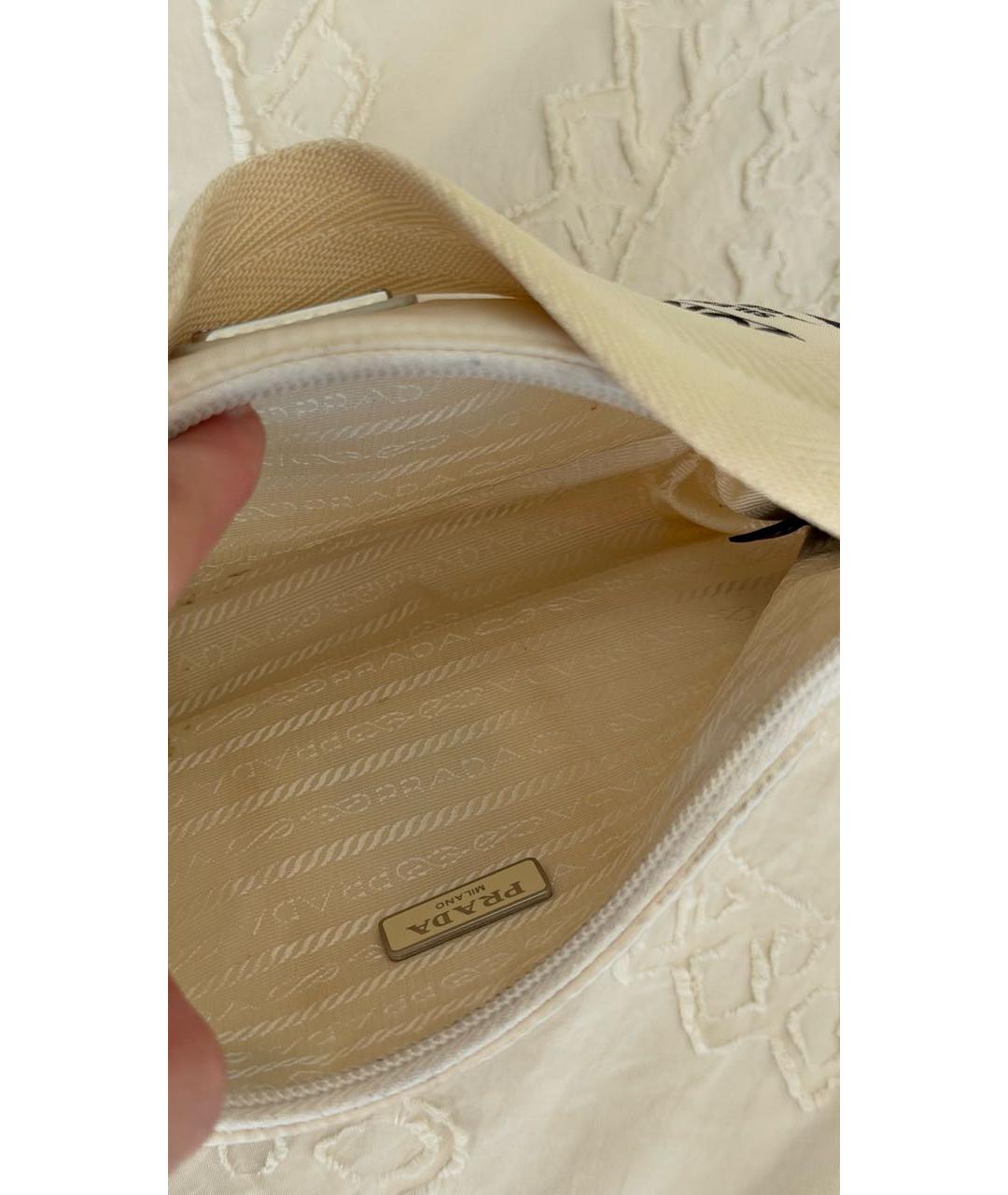 PRADA Белая синтетическая сумка с короткими ручками, фото 4