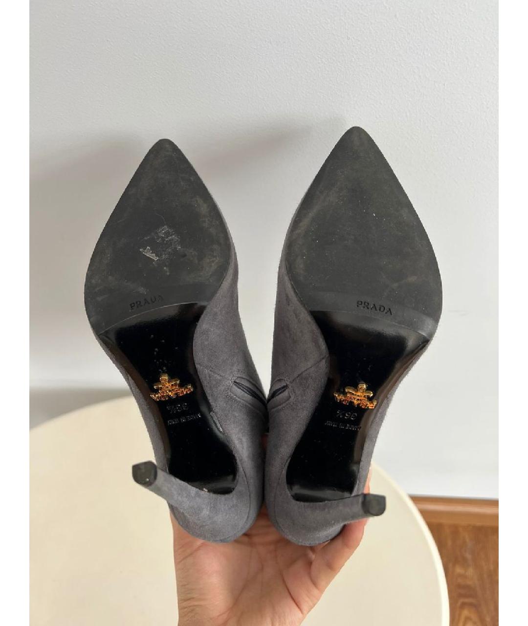 PRADA Серые ботинки, фото 5