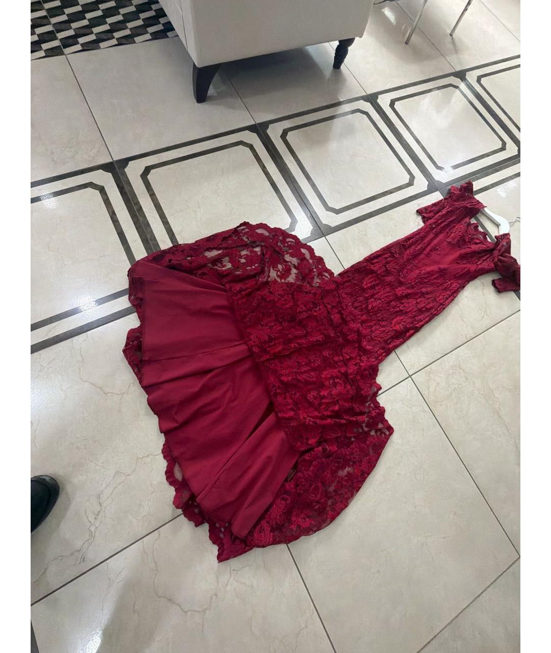 OLVI'S Бордовое полиамидовое вечернее платье, фото 6